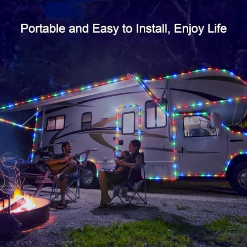 2 Pack Battery Operated LED Rope Lights, 66ft Waterproof String Lights