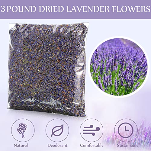 Dried Lavender Flowers 3 Pound Bulk - Natural Fragrant Buds for DIY Crafts