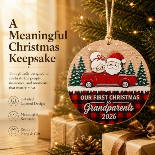 First Christmas as Grandparents Ornament - Grandma Grandpa 2026 – KINGDUHU, Grandparent Gifts