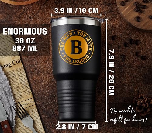 Initial-Z 30 oz Man Myth Legend Mug - Monogram Stainless Travel Tumbler for Him