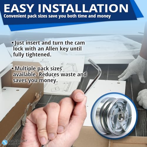 35mm Bed Frame Cam Lock Wheels - Spiral Furniture Connectors (Pack of 4)