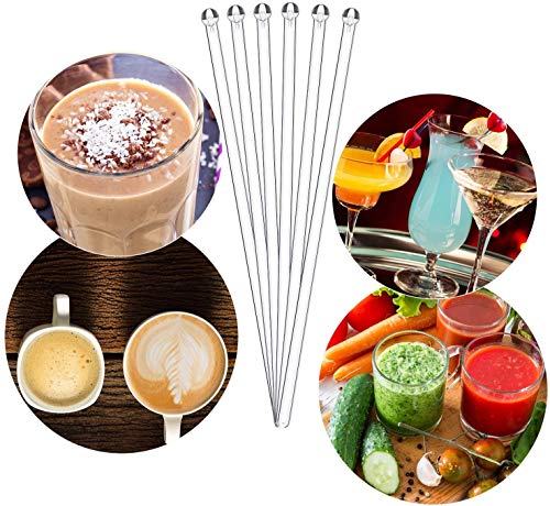 200 Pcs Clear Plastic Cocktail & Coffee Stirring Sticks with Ball Top - Disposable & Reusable