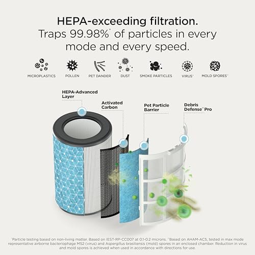 Smart Air Purifier for Large Rooms with Motion Sensor & 6-Year Filter