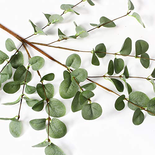 Artificial Eucalyptus Stems 27 Inch - 6 Pack Greenery Branches for Home Decor
