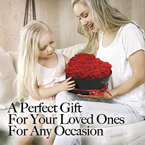 Preserved Red Roses in Heart Gift Box - Real Forever Flower Gift Set
