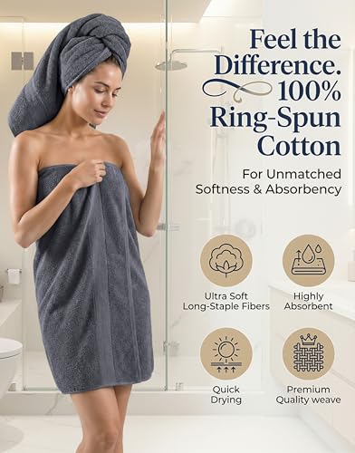 LANE LINEN 100% Cotton 24-Piece Bathroom Towel Set - Soft & Absorbent