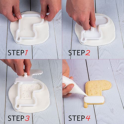 Christmas Snowman Cookie Cutters with Plunger Stamp - 3.5 Inch Food Grade PLA Baking Molds - Cool Snowman Variation