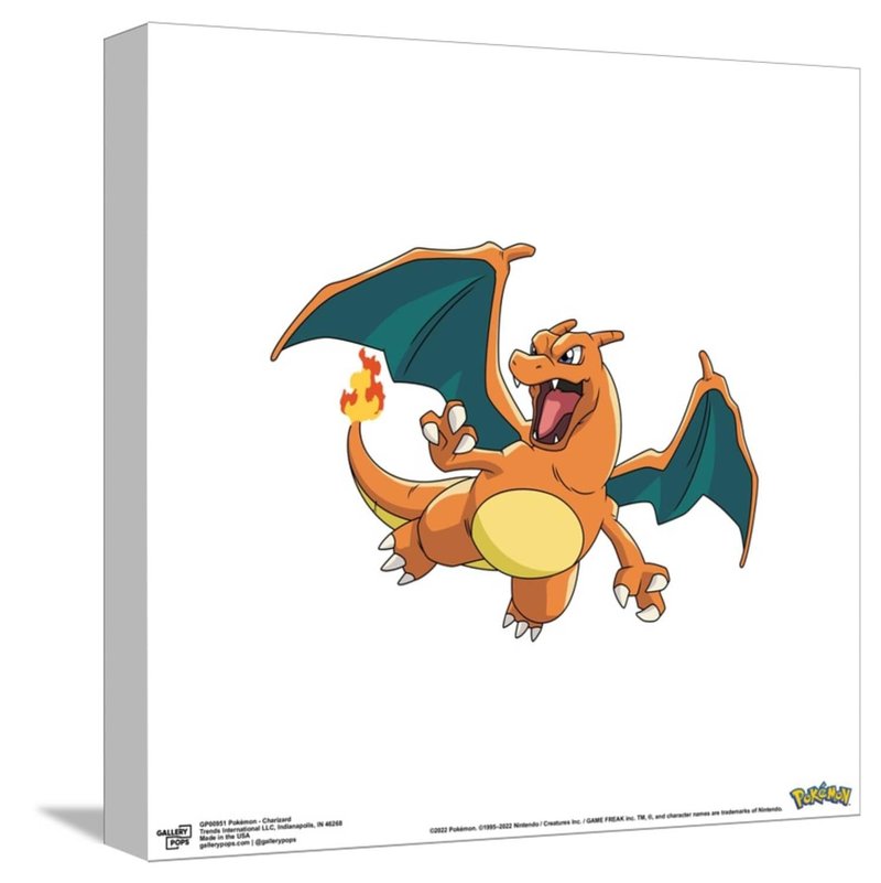 Gallery Pops Pokémon - Charizard Canvas Wall Art, Unframed Version, 12" x 12" Gallery Pops Canvas Wall Art
