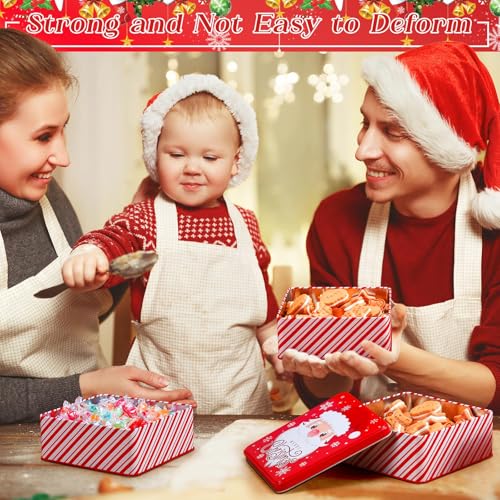 Tandefio 6-Pack Large Christmas Cookie Tin with Lids - Gift Set