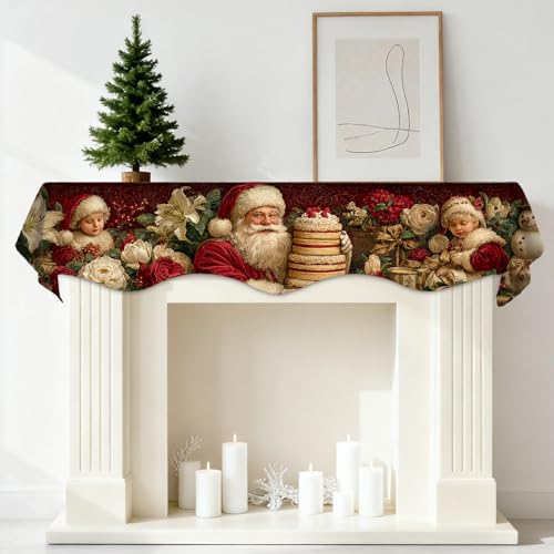 Nuxovilar Santa Cake Mantel Scarf Cover 19x79 in YLU09839 Christmas Decor