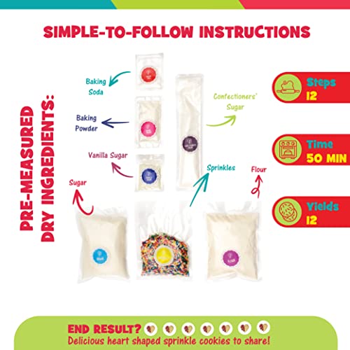 Kids Cookie Baking Kit with Pre-Measured Ingredients & Cookie Cutter