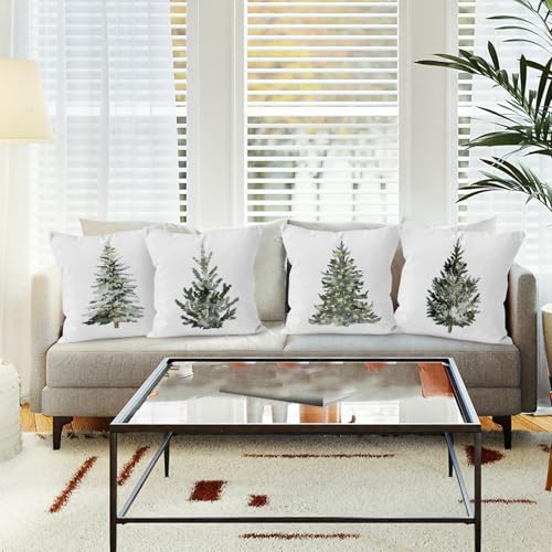 Liosei 18x18 Inch Christmas Decorative Throw Pillow Covers Set of 4
