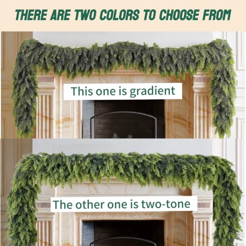 Gradient 2-Pack 6FT Artificial Cedar Pine Garland for Holiday Decor