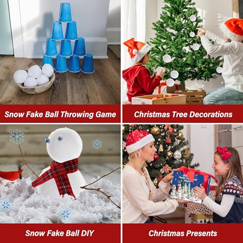 Indoor Snowballs for Kids (50 Pack) - Soft Plush Fake Snow Fight Balls