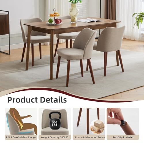 Modern Upholstered Dining Chairs Set of 4 - Ergonomic Support
