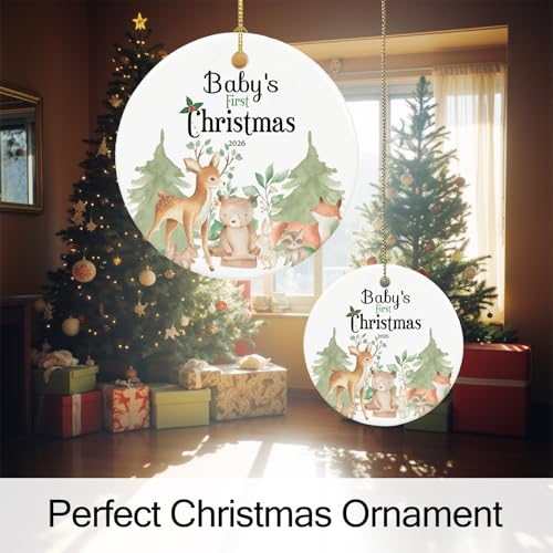 Baby's First Christmas Ornament 2026, Ceramic Keepsake with Gift Box