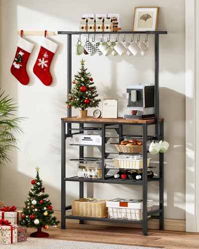 Industrial Kitchen Bakers Rack with Pots and Pans Storage Organizer Shelf