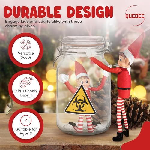 12-Inch Christmas Elf Figures Set - Boy & Girl Soft Body Holiday Dolls