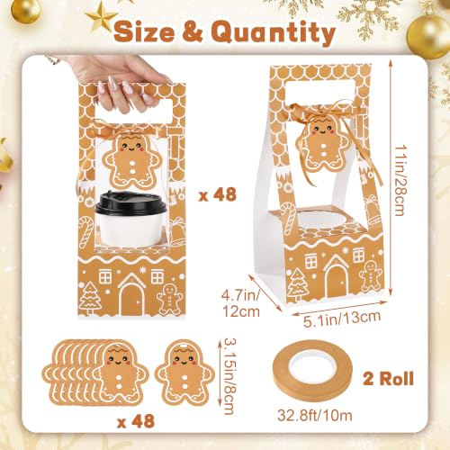 Astivac 48 Pack Christmas Drink Carrier with Handle Gingerbread Houses (Variation 48)