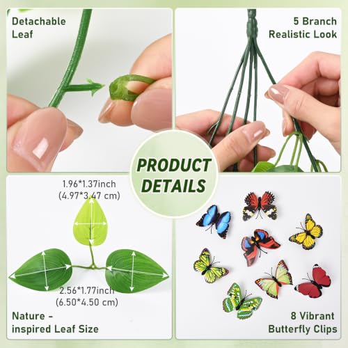 Artificial Hanging Pothos Plants (2-Pack) - 43-Inch Faux Greenery Vines