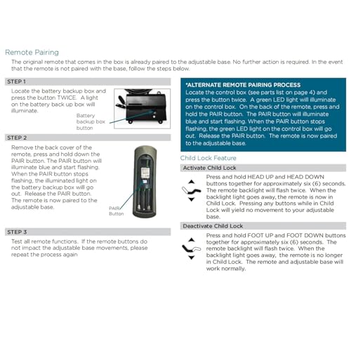 Replacement Adjustable Bed Remote Control for RF358A and RF502A Models