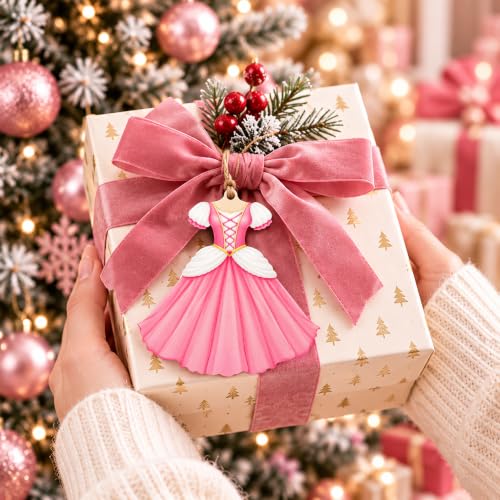 36 Pcs Princess Dress Christmas Tree Ornaments - Wooden Princess Ornaments Set