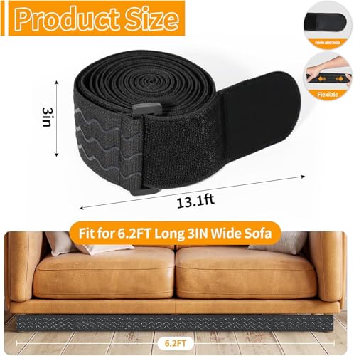 Under Couch Blocker for Toys, 157-Inch Elastic Sofa Barrier for Furniture