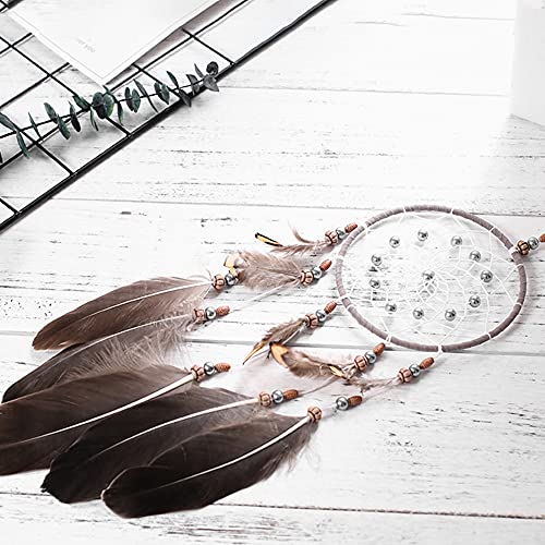 Handmade Moon Dream Catcher Feather Wall Hanging Decoration