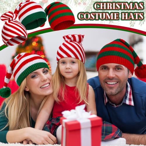 Funtery 10 Pcs Christmas Elf Hats Beanies for Adults - Knit Santa Caps