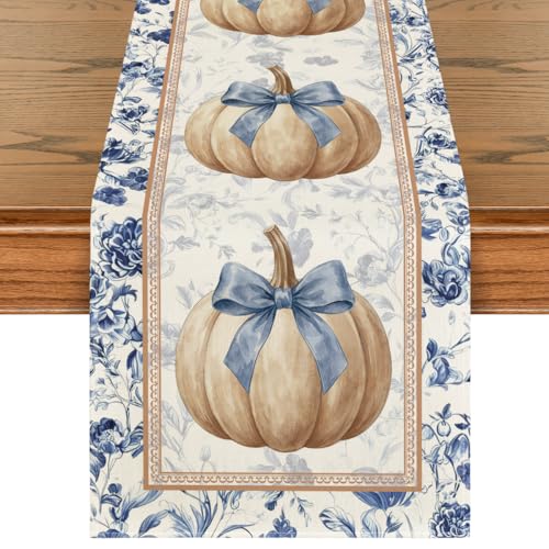 Artoid Mode 13x72 Inch Fall Table Runner Beige Polyester Home Decor