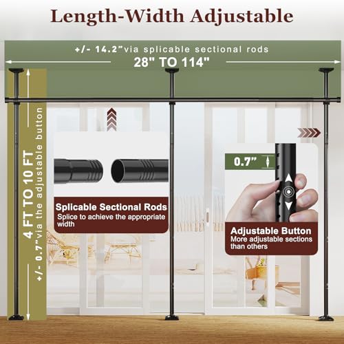 Goovilla Room Divider for Separation, 4-10ft(H) 28-114inch(W), Black