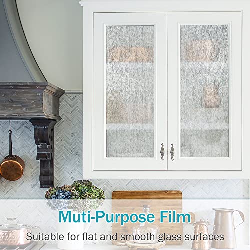 Rain Glass Window Film - Privacy Static Cling Decorative Sticker, 17.7 x 78.7 inches
