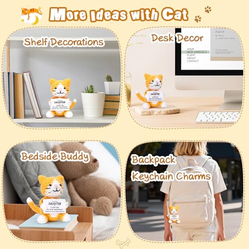 Handmade Crochet Cat Plushie - Emotional Support Gift for Daughter
