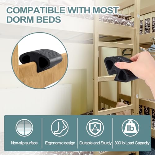 2-Pack Non-Slip Rubber Dorm Bed Ladder Foot Pads for Loft Bunk Beds