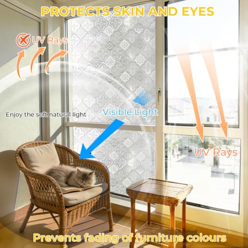 Decorative Window Privacy Film - Anti-Glare, UV Blocking, Easy Install
