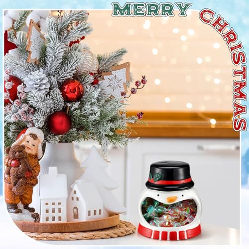 Ceramic Snowman Candy Dish 4.5 Inch - Christmas Holiday Table Decor