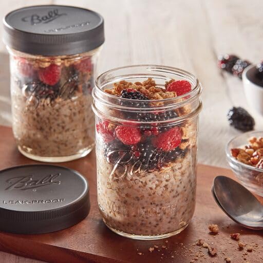 Leak-Proof Plastic Mason Jar Lids - Wide Mouth Storage Covers (12 Pack)
