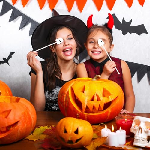 Halloween Ghost Cocktail Swizzle Sticks - 30 Pack Reusable Party Picks
