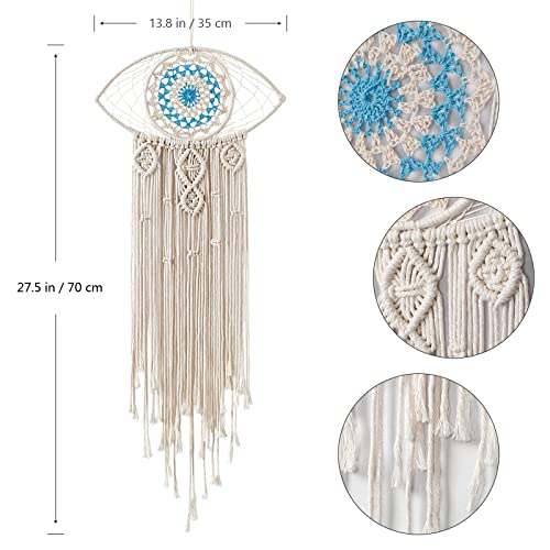 Large Macrame Evil Eye Dream Catcher Boho Wall Hanging Decor