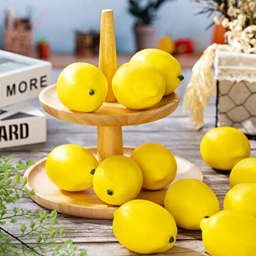 60 Pcs Realistic Artificial Yellow Lemons for Home Decor