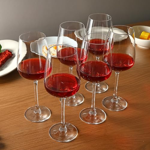 15oz Wine Glasses Set of 8, Heavy Duty Stemmed Glassware for Red and White Wine