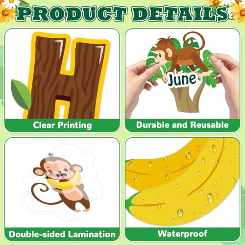 Jungle Monkey Birthday Bulletin Board Set for Classroom Wall Decor