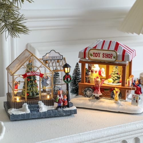 Lighted Christmas Village House - Battery Operated LED Tabletop Decor