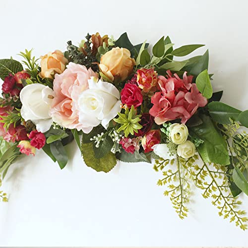 30-Inch Artificial Rose and Hydrangea Flower Swag for Wedding Arch Decor