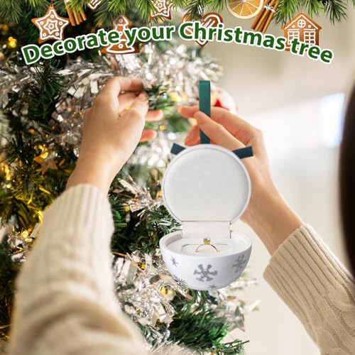 Engagement Christmas Ornament Box - Snowball Ring Keepsake by Huquary