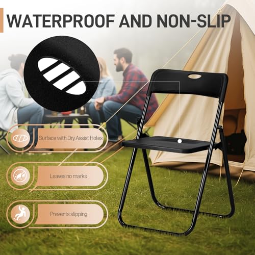 10-Piece Folding Chair Set, Lightweight Plastic Event Chairs, 300lb Capacity