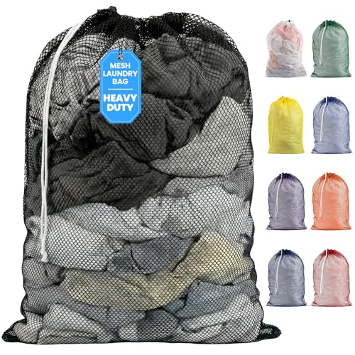 Extra Large Mesh Laundry Bag - 24" x 36" Heavy Duty Drawstring Storage