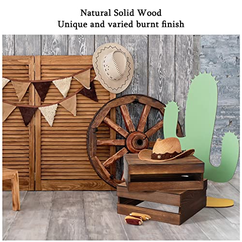 Sieral Burnt Wood 4-Piece Cake Stand Set for Party and Dessert Display