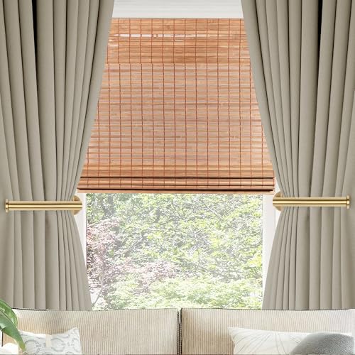 Adhesive Curtain Holdbacks, Stainless Steel Wall Hooks for Drapes, 2 Pack
