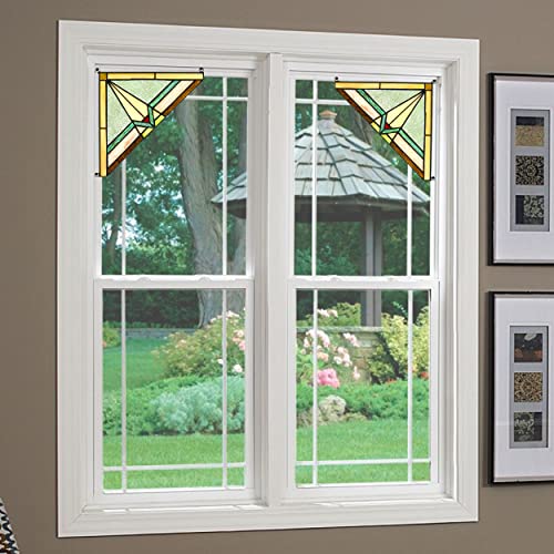 Mission Tiffany-Style Stained Glass Window Panels - 2 Piece Set